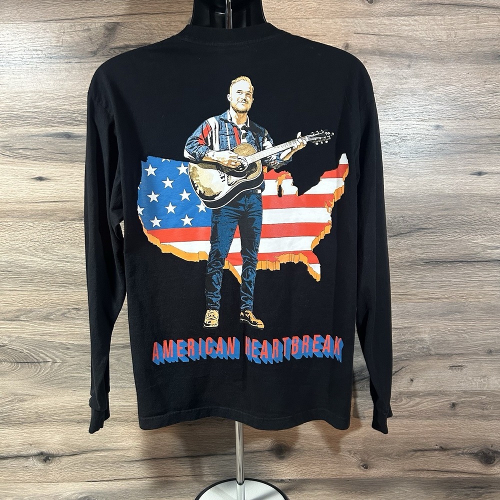 Offical Zach Bryan American Heartbreak Tour T-Shirt Long Sleeve Size Medium